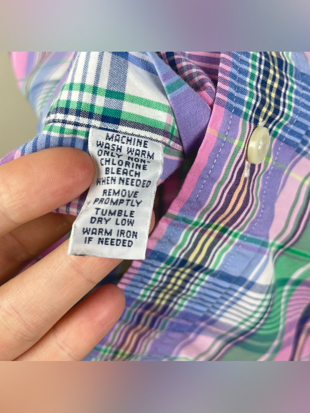 Ralph Lauren Men's Large Pastel Madras Plaid Classic Fix Button Down Shirt Oxfor - Picture 15 of 16